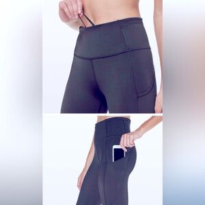 Lululemon Fast & Free 3/4 crop II tights with pockets navy blue